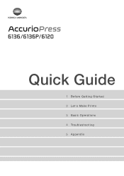 Konica Minolta AccurioPress 6272P AccurioPress 6136/6136P/6120 Quick Guide