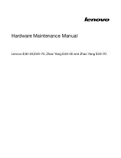 Lenovo E40-70 Hardware Maintenance Manual - Lenovo E40-xx Notebook
