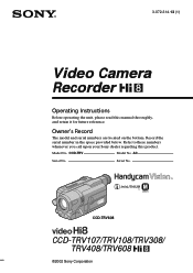 Sony CCD-TRV308 Operating Instructions