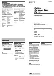 Sony CDX-L250 Primary User Manual
