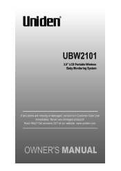Uniden UBW2101 Owners Manual