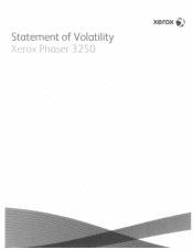 Xerox 3250DN Statement of Volatility - Phaser 3250