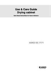 Asko DC7171 User manual Use & Care Guide ASKO DC7171 EN