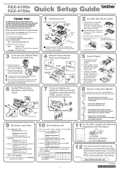Brother International FAX-4100/FAX-4100e Quick Setup Guide - English