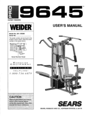 Weider Pro 9645 English Manual