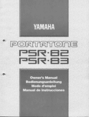 Yamaha PSR-82 Owner's Manual (image)