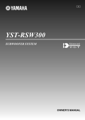 Yamaha YST-RSW300BL Owners Manual