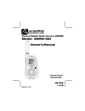 Audiovox GMRS1262CH Owners Manual