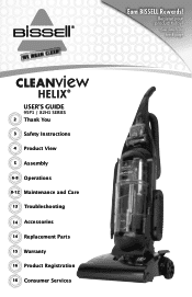 Bissell CleanView Helix® Vacuum User Guide - English