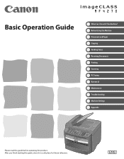 Canon MF4270 imageCLASS MF4270 Basic Operation Guide
