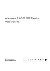 Dell Alienware 32 4K QD OLED Gaming AW3225QF Alienware AW3225QF Monitor Users Guide