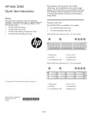 HP MSA 2040 HP MSA 2040 Quick Start Instructions (729690-001, June 2013)