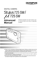 Olympus Stylus 725 SW Stylus 725 SW Advanced Manual (English)