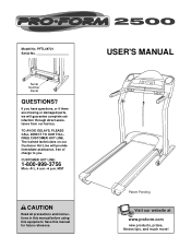 ProForm 2500 Treadmill English Manual