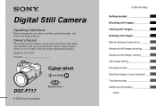 Sony DSCF717 Operating Instructions