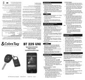 Cobra BT225 UNI Operating Instructions