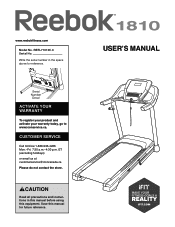 Reebok 1810 Treadmill English Manual