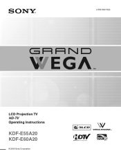 Sony KDF-E60A20PKG Operating Instructions