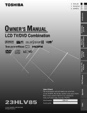 Toshiba 23HLV85 Owner's Manual - English