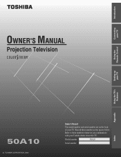Toshiba 50A10 Owners Manual