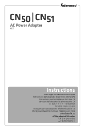 Intermec CN51 CN50 and CN51 AC Power Adapter (AE37) Instructions
