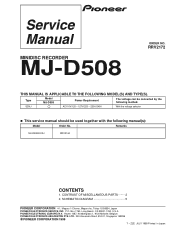 Pioneer MJ-D508 Service Manual