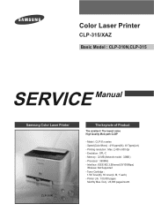 Samsung CLP-310N Service Manual