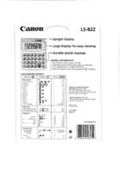 Canon LS-82Z User Guide