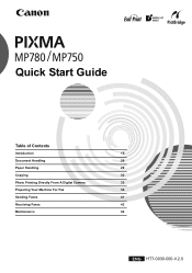 Canon MP780 PIXMA MP750/780 Quick Start Guide
