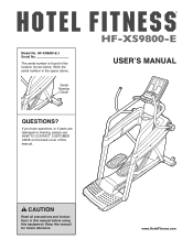 HealthRider Hotel Fitness Xs9800-e Elliptical English Manual