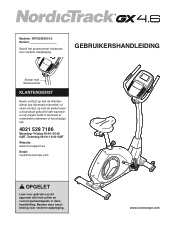 NordicTrack Gx 4.6 Bike Dutch Manual