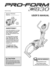 ProForm C830 Elliptical English Manual