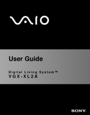Sony VGX-XL2A User Guide (Computer Component)