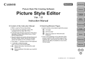 Canon EOS Rebel XS 18-55IS Kit Picture Style Editor 1.8 for Macintosh Instruction Manual
