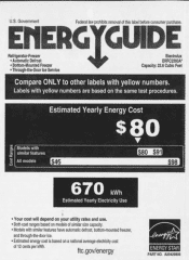 Electrolux ERFC2393AS Energy Guide