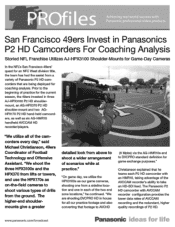 Panasonic P2 HD Camcorder PROfiles: San Francisco 49ers