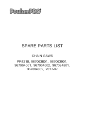 Poulan POULAN PRO PR4218 Parts List