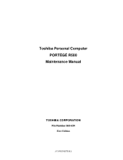 Toshiba Portege R500 Maintenance Manual