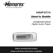 Memorex MMP3774 User Manual