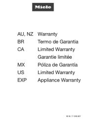 Miele WWD160 WCS Warranty conditions