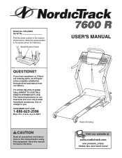 NordicTrack 7600r Treadmill English Manual