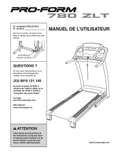 ProForm 780 Zlt Treadmill French Manual