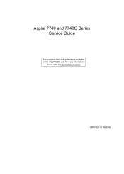 Acer Aspire 7740G Acer Aspire 7740, Aspire 7740G Notebook Series Service Guide