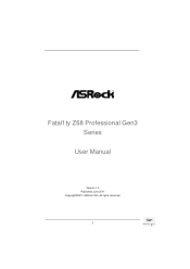 ASRock Fatal1ty Z68 Professional Gen3 User Manual