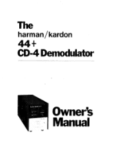 Harman Kardon 44 Owners Manual