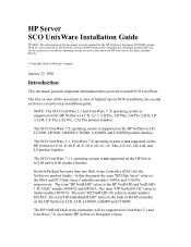 HP LH3000r Installing SCO UnixWare on an HP Netserver