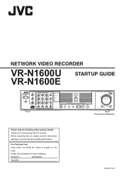 JVC VR-N1600U Startup Guide