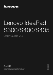 Lenovo IdeaPad S405 (English) User Guide