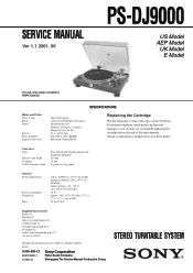 Sony PS-DJ9000 Service Manual