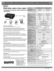 Sanyo PDG-DWL100S1 Print Specs